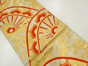 アンティーク　波車模様織出し袋帯（材料）